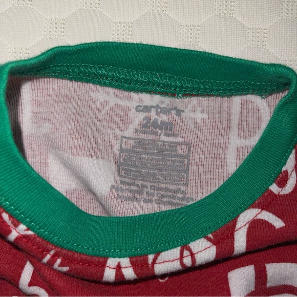 Carter’s CHRISTMAS PAJAMAS sleepwear  Two Piece Set Christmas Print 24M - Picture 4 of 14
